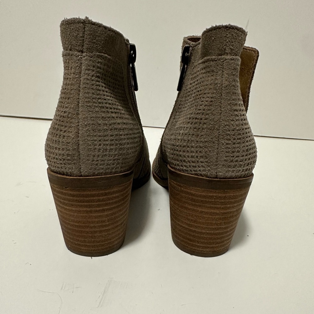 🤠 Lucky Brand Ponic Suede Western Ankle Booties - Titanium Grey (Size 6.5, NIB) - Picture 5 of 12